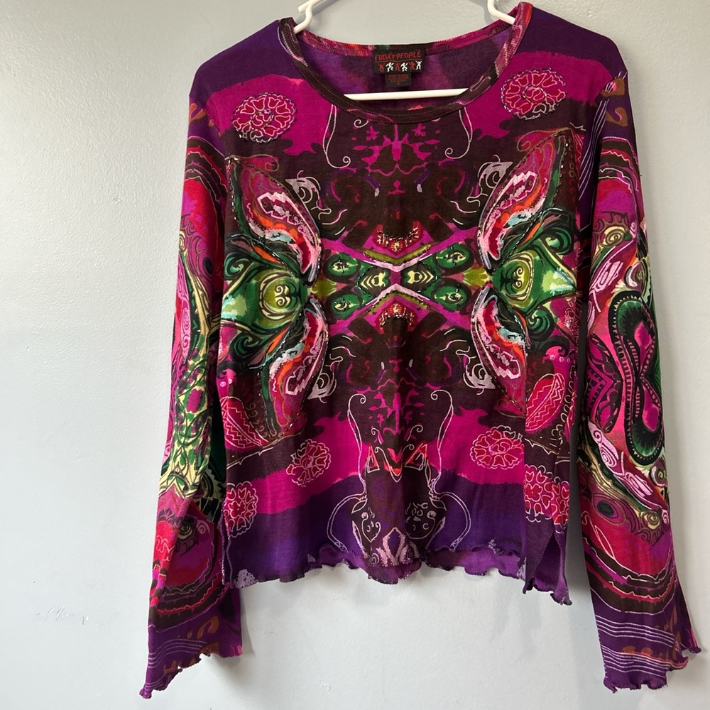 Funky People Multicolor Artistic Blouse